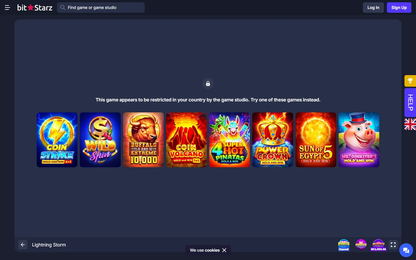 BitStarz lightning storm screenshot