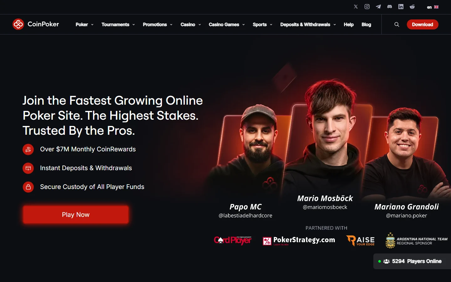 CoinPoker homepage screenshot