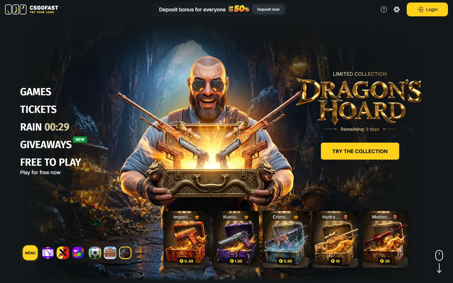 CSGOFAST homepage screenshot