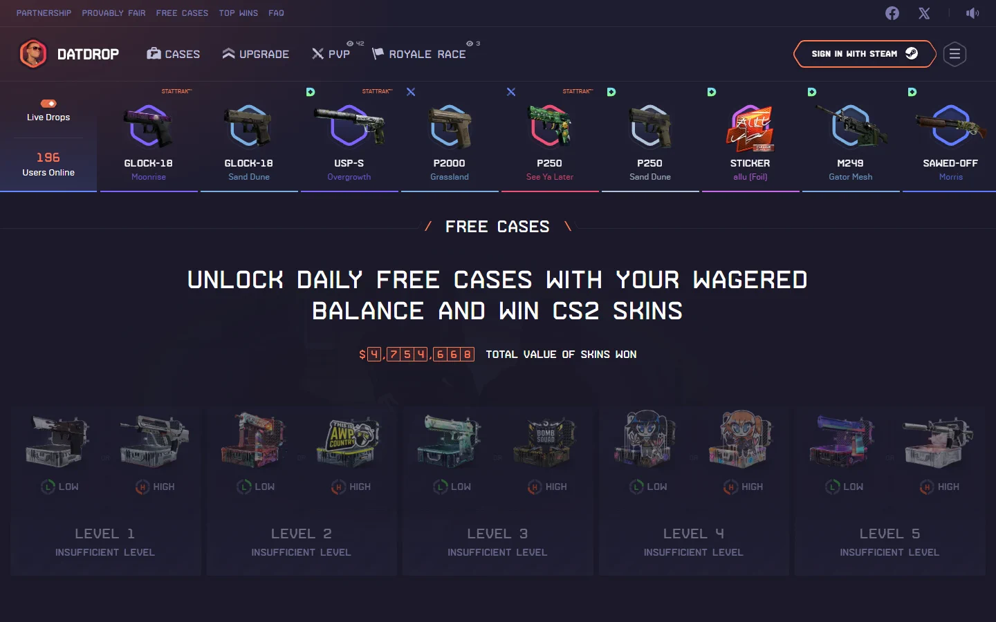 DatDrop free cases screenshot