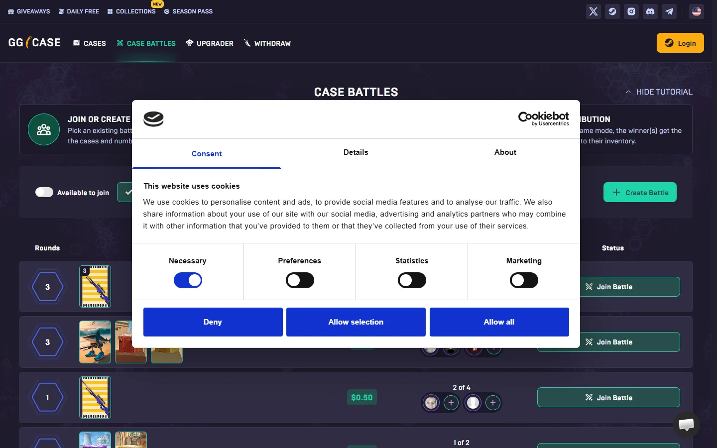 GGCASE case battles screenshot