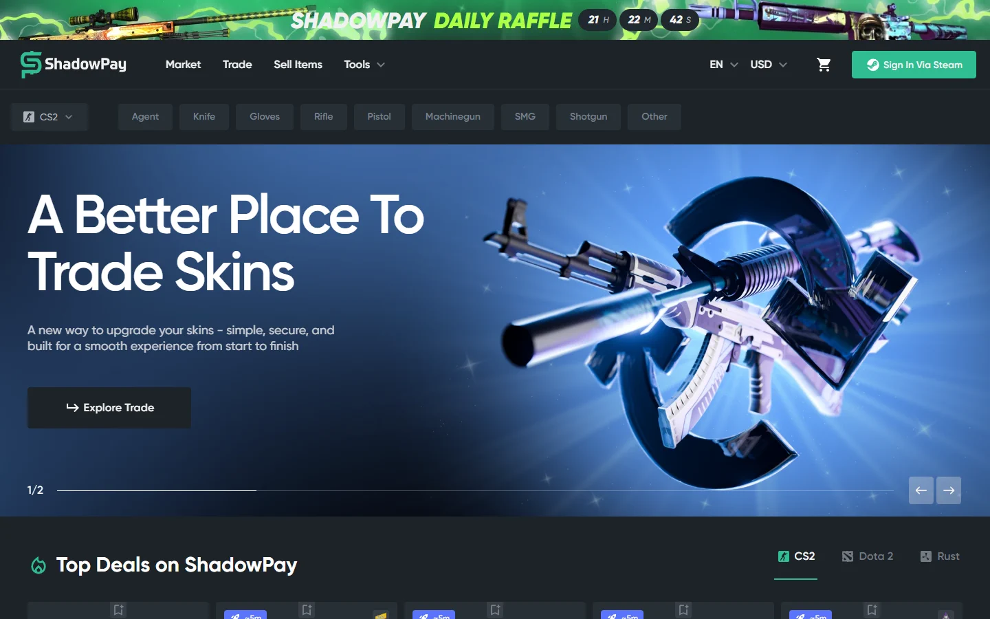 ShadowPay homepage screenshot