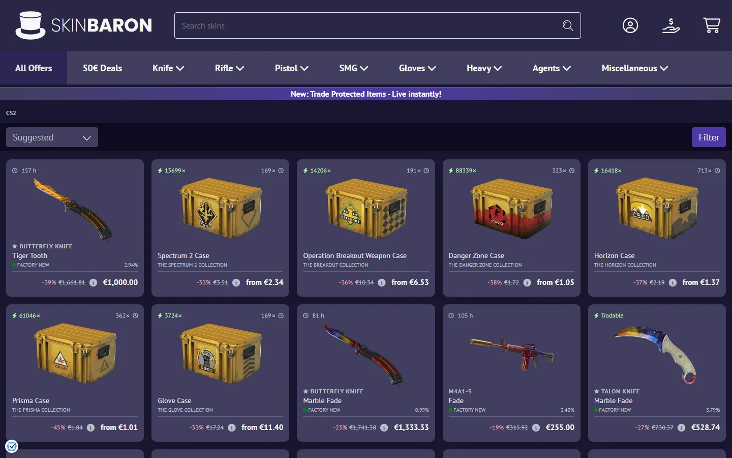 SkinBaron cs:go screenshot