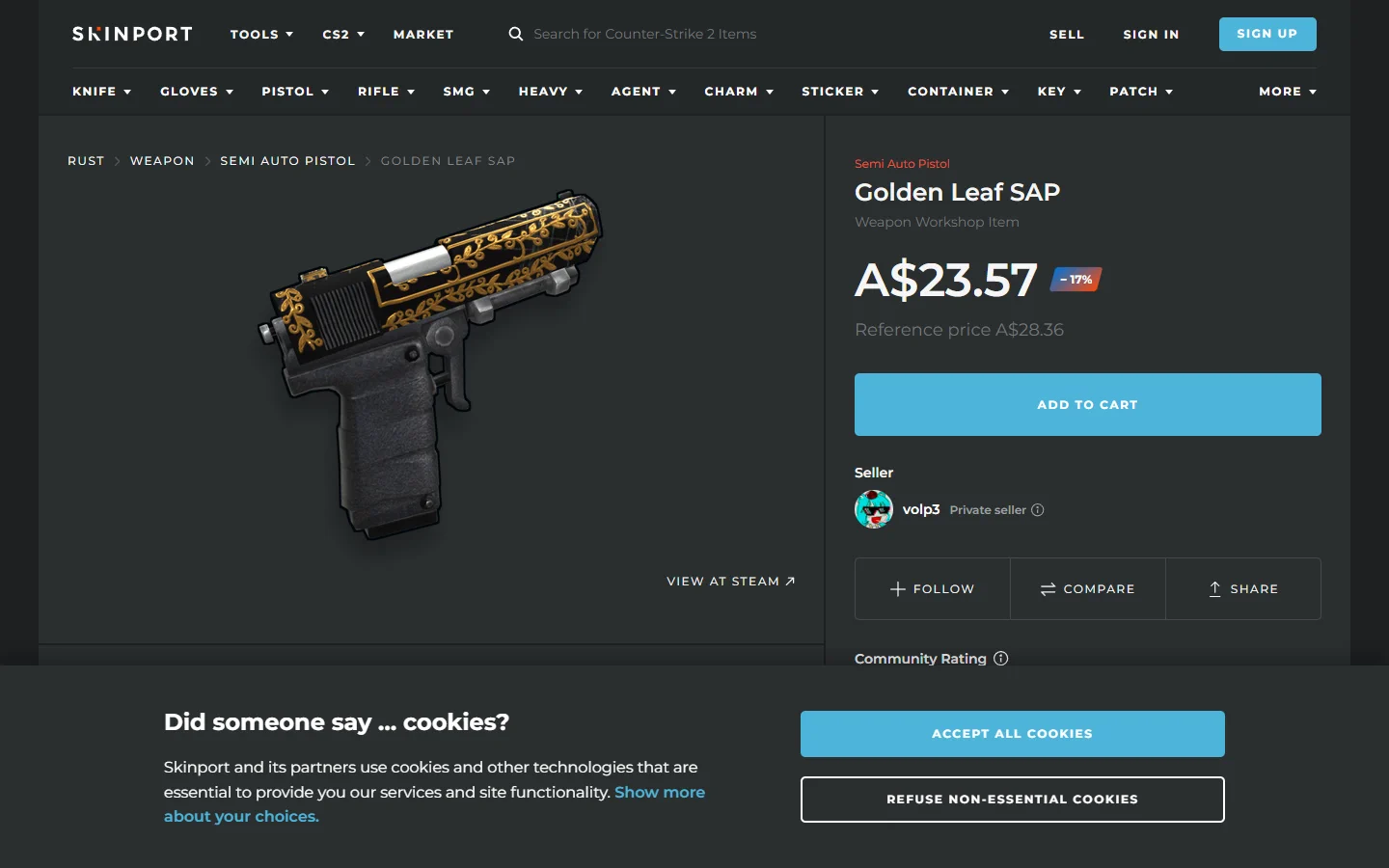 Skinport golden leaf sap screenshot