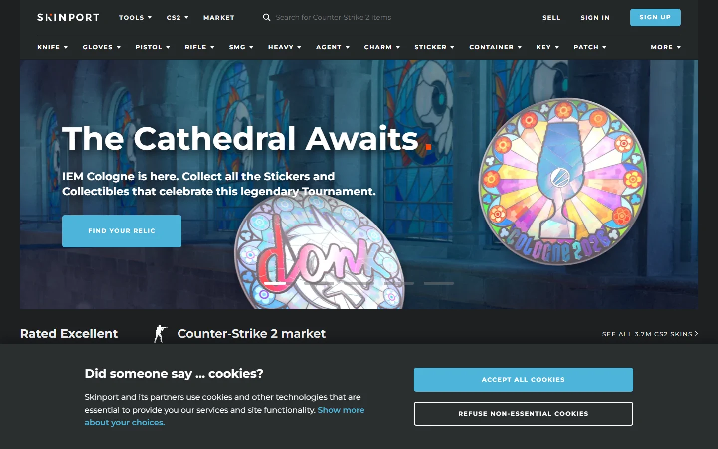 Skinport homepage screenshot