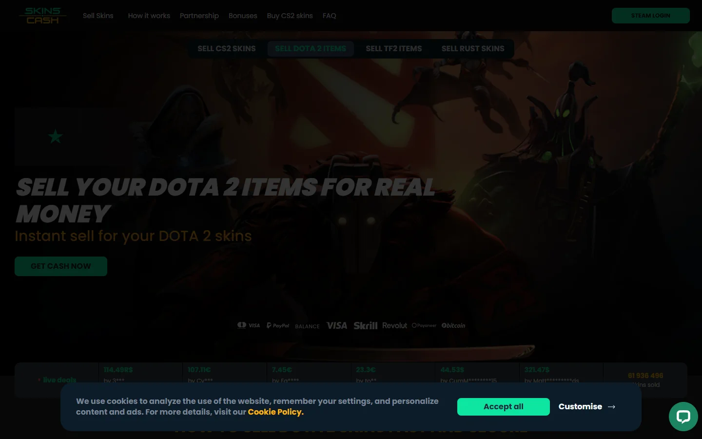 Skins.Cash dota 2 screenshot