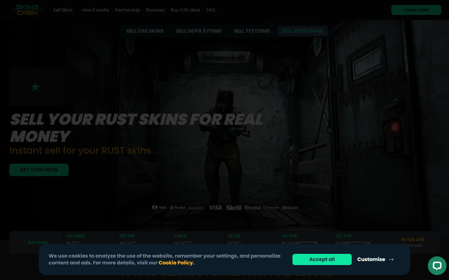 Skins.Cash rust screenshot