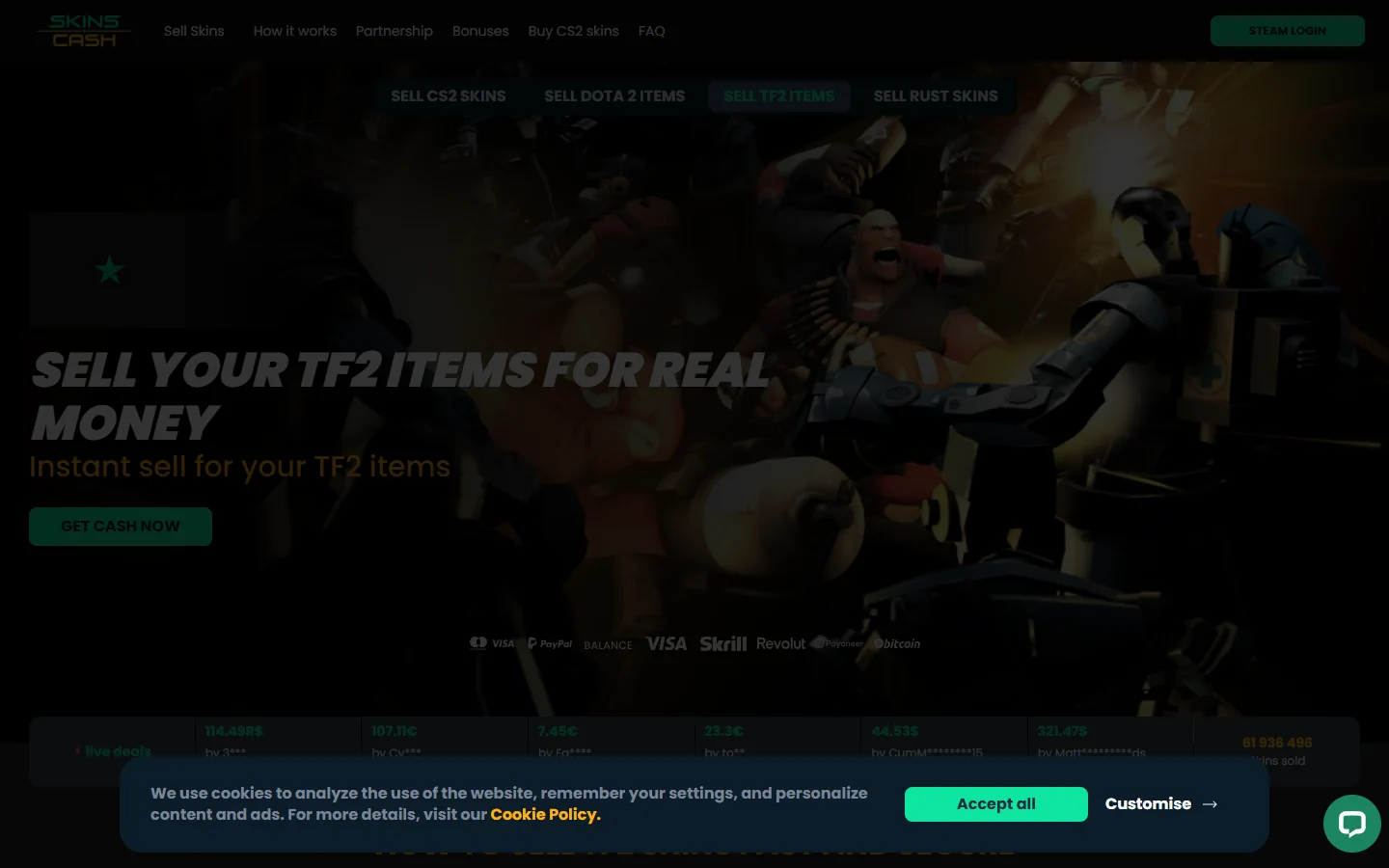 Skins.Cash tf2 screenshot